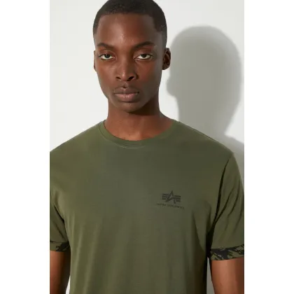 Zdjęcie Alpha Industries t-shirt bawełniany kolor zielony gładki 106509.634-ZIELONY
