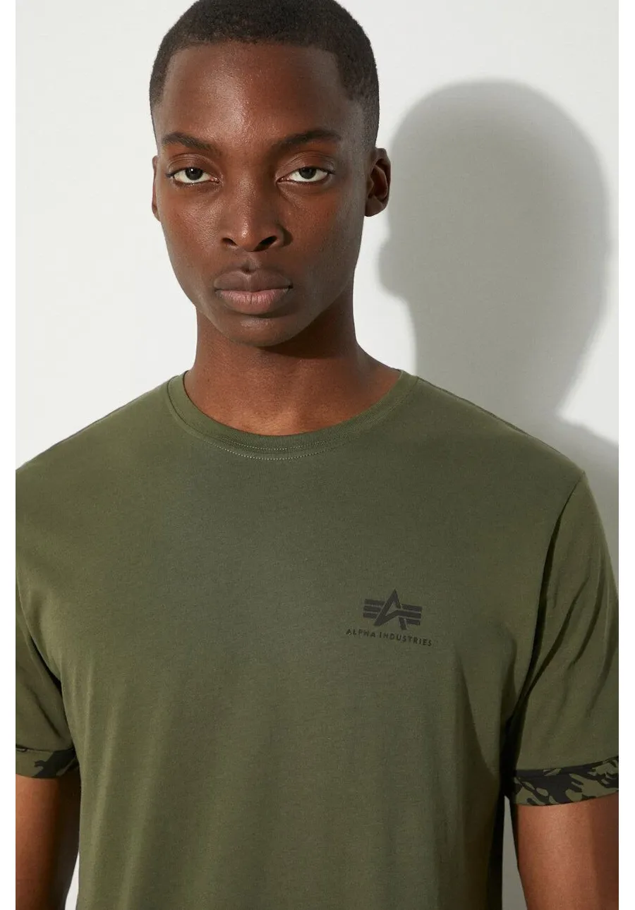 obrazek 1 Alpha Industries t-shirt bawełniany kolor zielony gładki 106509.634-ZIELONY