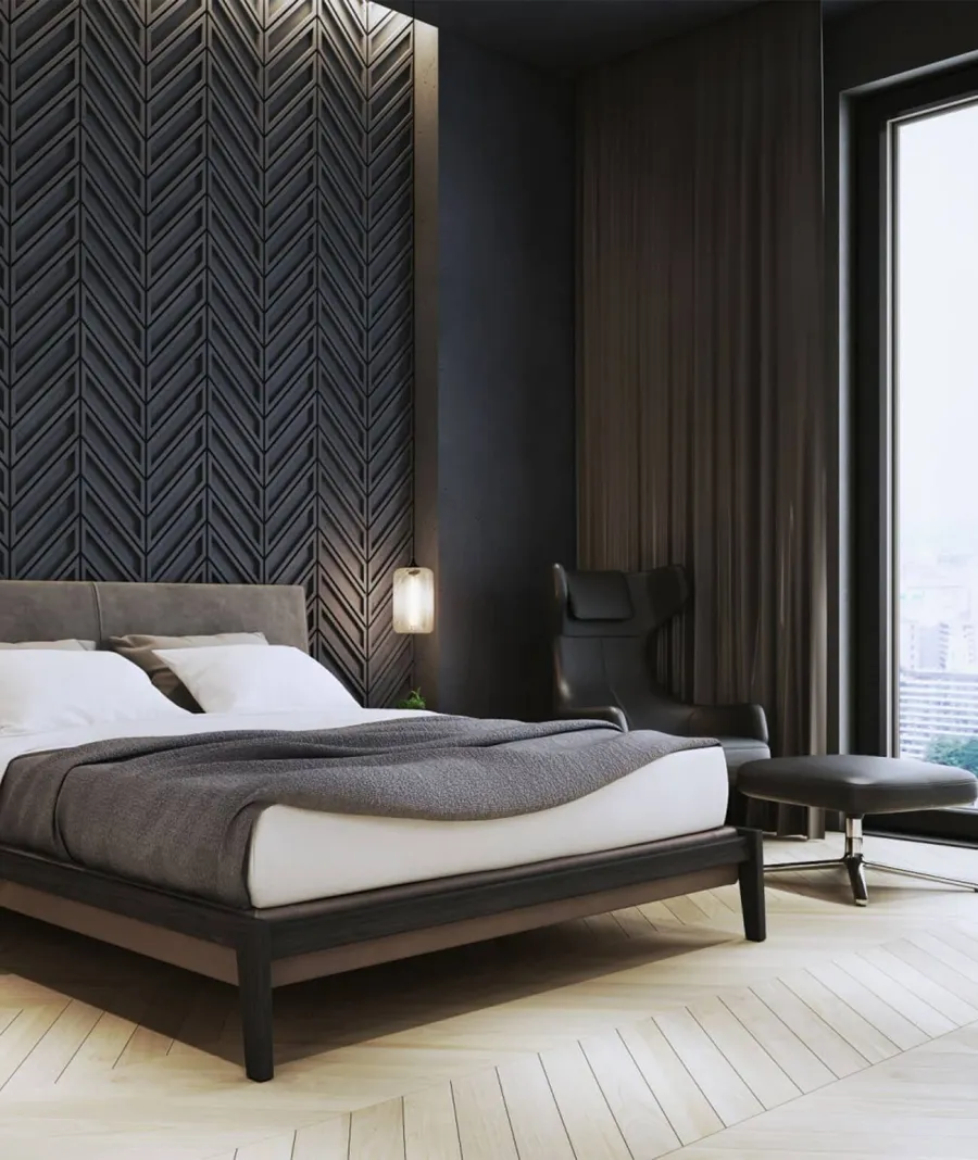 obrazek 1 115,6x60 cm VT - PB50 (BS śnieżno biały) JODEŁKA - Panel dekor 3D beton architektoniczny