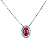 Picture Gold necklace with a half-carat ruby and a diamond outline