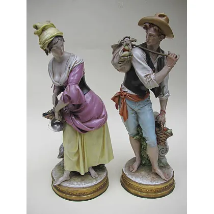 Zdjęcie Para porcelanowych figurek Giuseppe Cappè z lat 60. XX wieku