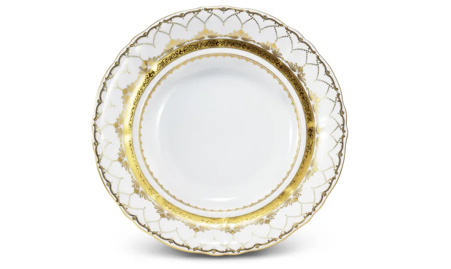 obrazek 3 Piękny stylowy 18-elementowy zestaw talerzy z porcelany z kolekcji Wedding sonata – Leander
