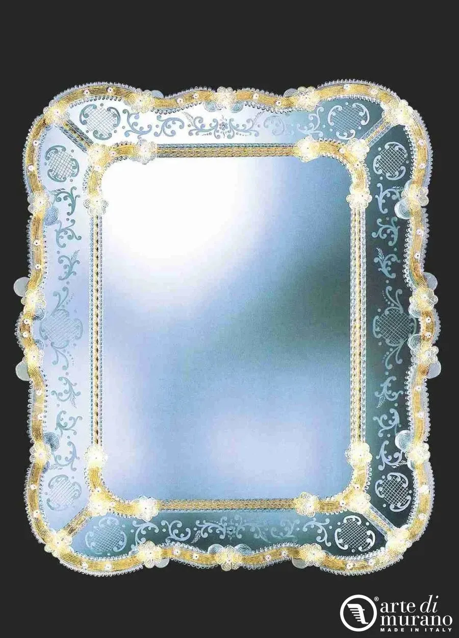 obrazek 1 Oryginalne weneckie lustro ze szkła Murano