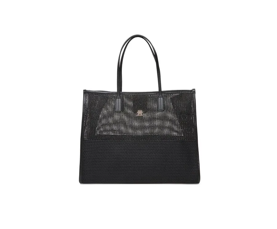 obrazek 1 Tommy Hilfiger Torebka Th City Summer Tote Woven AW0AW17640 Czarny