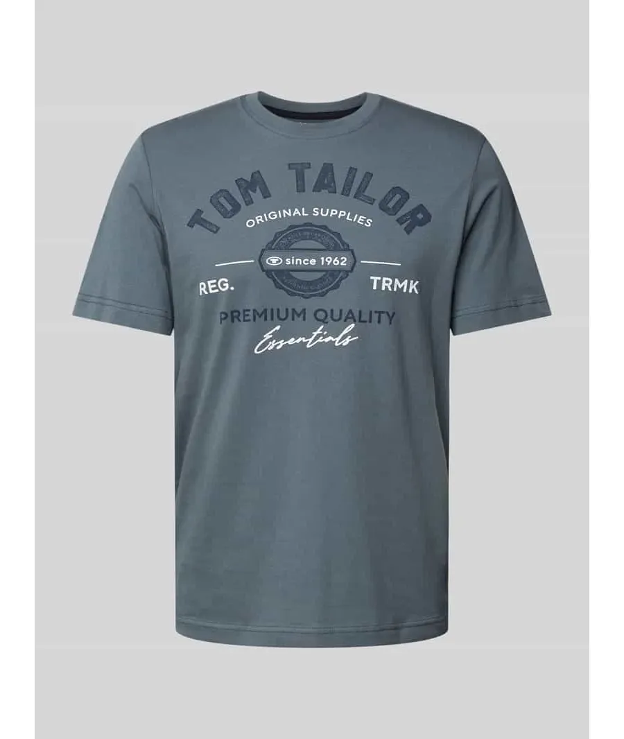 obrazek 1 T-shirt o kroju regular fit z rękawem o dł. 1/2 z czystej bawełny