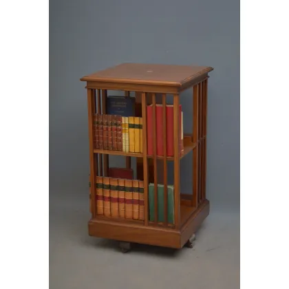 Zdjęcie Wysoki i elegancki mahoniowy regał w stylu edwardiańskim -antyk