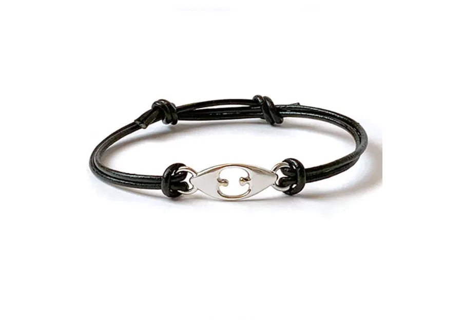 obrazek 1 Wyjątkowa posrebrzana bransoletka z paskiem skórzanym 