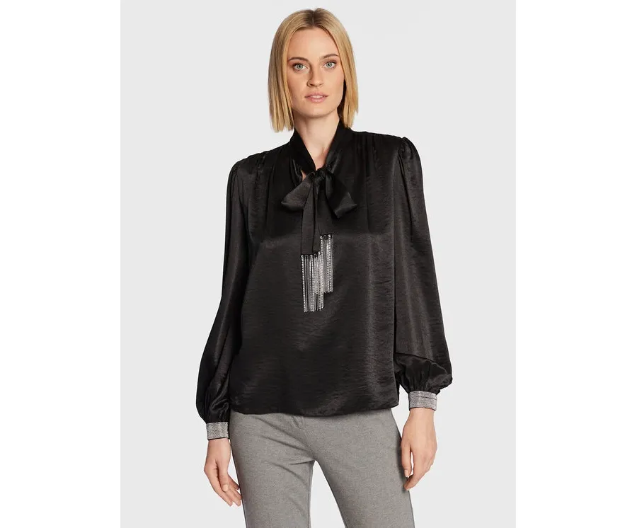 obrazek 1 Nissa Bluzka TOP13614 Czarny Regular Fit