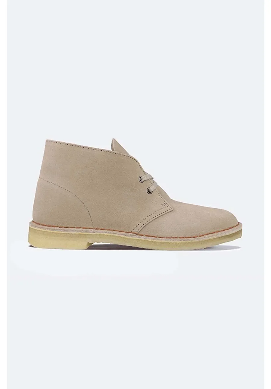 obrazek 1 Clarks botki zamszowe Desert Boot damskie kolor beżowy na płaskim obcasie 26155525-CREME