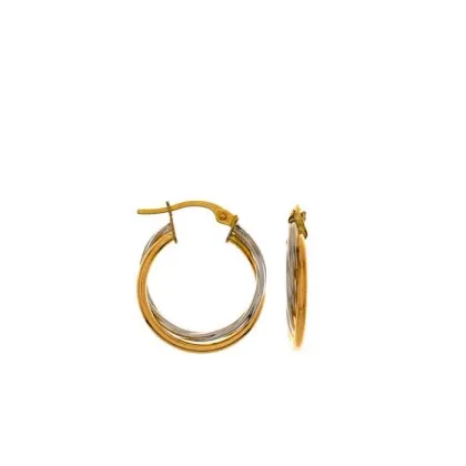 Zdjęcie Eleganckie podwójne złote kolczyki 15 mm