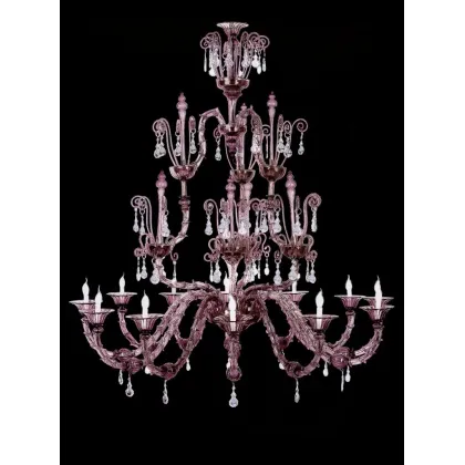 Zdjęcie Szykowny włoski szklany żyrandol na 12 żarówek