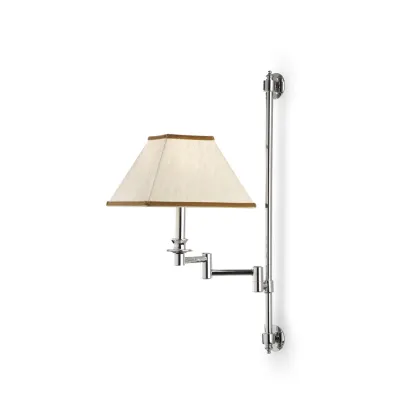 Zdjęcie Kinkiet na pręcie z chromowanego mosiądzu H.55xL.33xP.33 cm