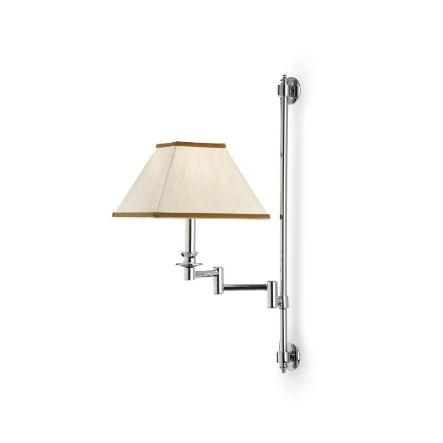 obrazek 1 Kinkiet na pręcie z chromowanego mosiądzu H.55xL.33xP.33 cm