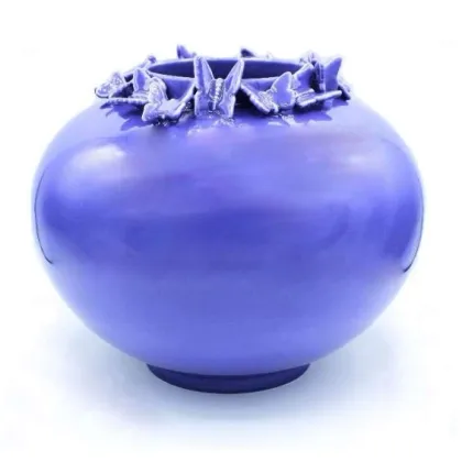 Picture Decorative vase with ceramic butterflies