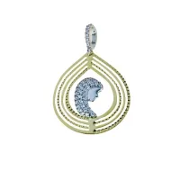 Picture Prestigious teardrop-shaped medallion with Madonna 28x23mm