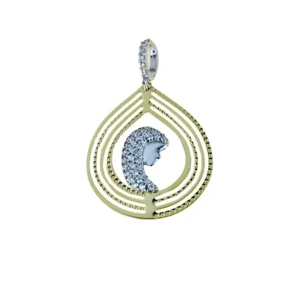 Zdjęcie Prestiżowy medalik w kształcie łezki z Madonną 28x23mm