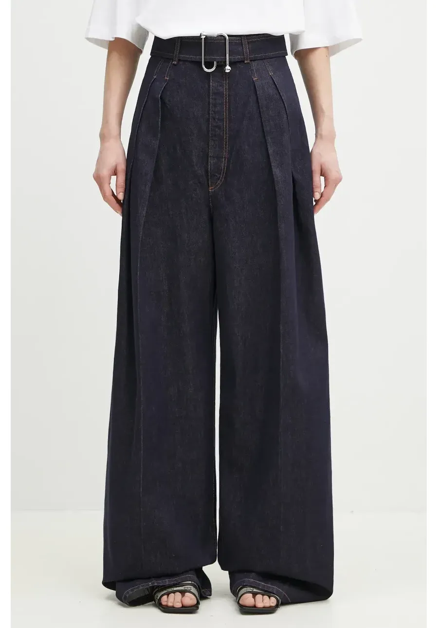 obrazek 1 Sportmax jeansy bawełniane Blanc damskie high waist 2512131045600