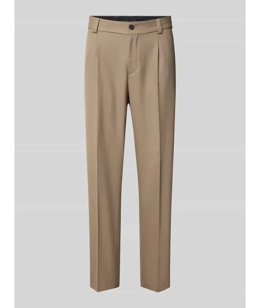 obrazek 1 Spodnie do garnituru o kroju regular fit z zakładkami w pasie model ‘Flips’