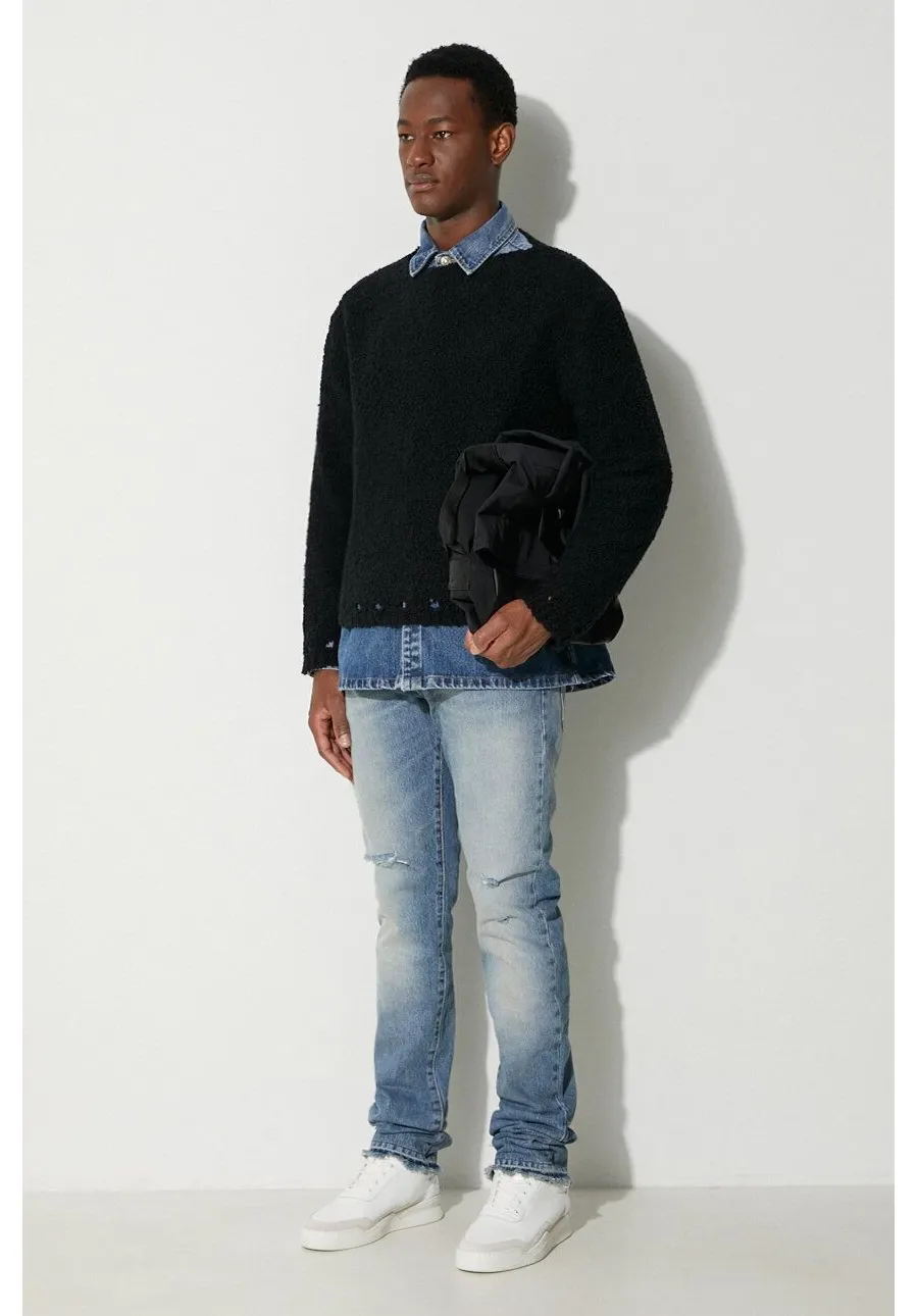 obrazek 1 424 sweter wełniany męski kolor czarny ciepły 35424M601.236554
