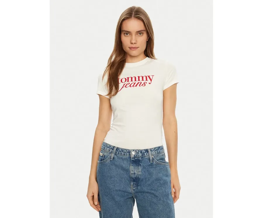 obrazek 1 Tommy Jeans T-Shirt Essential DW0DW19447 Biały Slim Fit