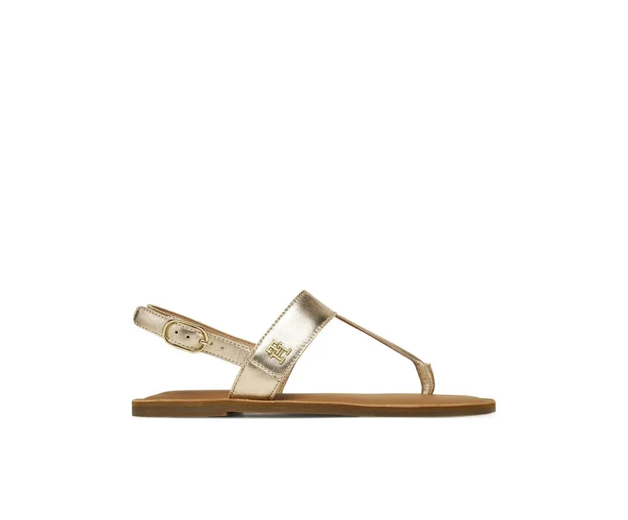 obrazek 1 Tommy Hilfiger Sandały Metallic Leather Thong Sandal FW0FW08798 Złoty