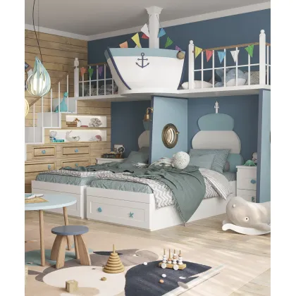 Zdjęcie Wyjątkowy komplet do pokoju dziecięcego w stylu marynistycznym