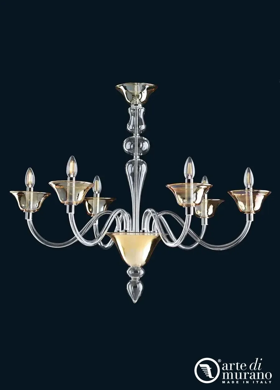 obrazek 1 Urokliwy żyrandol ze szkła Murano w stylu weneckim 12 żarówek