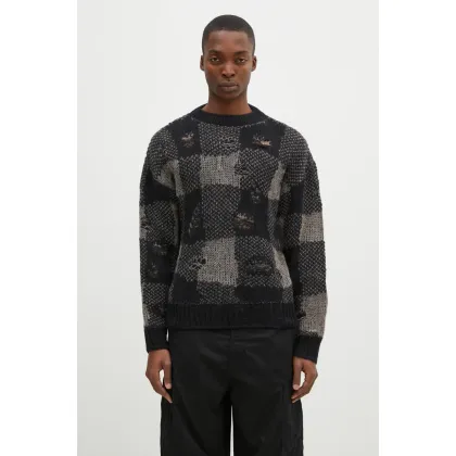 Zdjęcie Our Legacy sweter wełniany Sonar Roundneck męski kolor czarny lekki M4243SBD