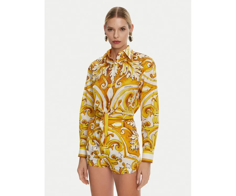 obrazek 1 Dolce&Gabbana Koszula F5S65T FI5JK Żółty Regular Fit