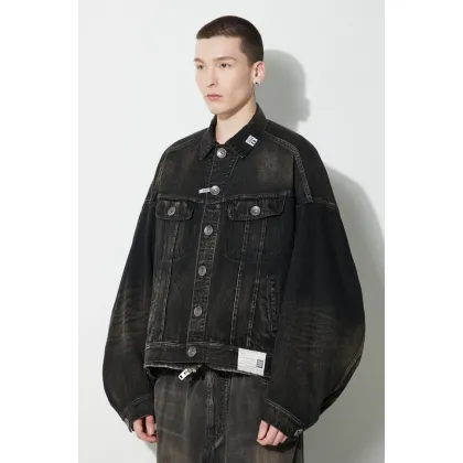 Zdjęcie Maison MIHARA YASUHIRO kurtka jeansowa Combination Denim Jacket męska kolor czarny przejściowa oversize A12BL022