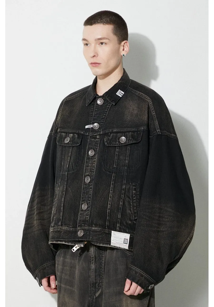 obrazek 1 Maison MIHARA YASUHIRO kurtka jeansowa Combination Denim Jacket męska kolor czarny przejściowa oversize A12BL022