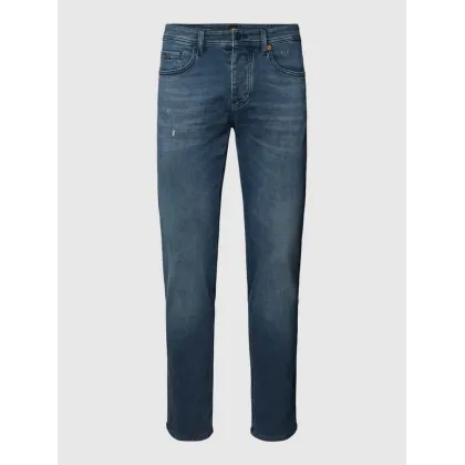 Zdjęcie Jeansy o kroju tapered fit z efektem znoszenia model ‘Taber’
