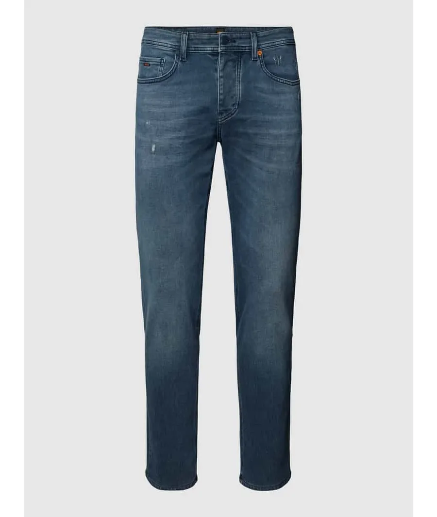 obrazek 1 Jeansy o kroju tapered fit z efektem znoszenia model ‘Taber’