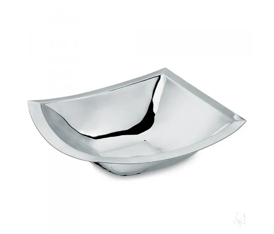 obrazek 1 Kwadratowa srebrna miska o wyszukanym designie - Zaramella Argenti