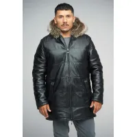 Zdjęcie Stylowy dwustronny płaszcz męski dostępny w brązowym lub czarnym kolorze - A&A Vesa