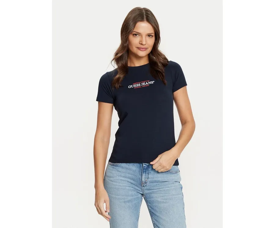 obrazek 1 Guess Jeans T-Shirt W4YI03 J1314 Granatowy Regular Fit