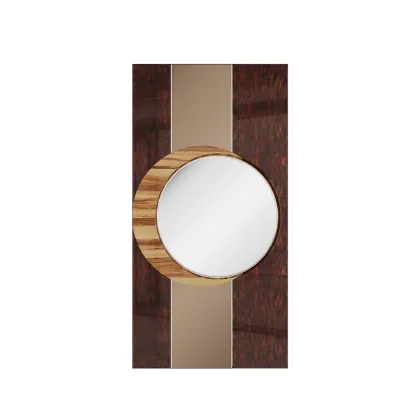 Zdjęcie Okrągłe lustro w designerskiej, prostokątnej ramie