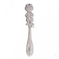 Picture A silver baby rattle decorated with a little boy motif - Zaramella Argenti