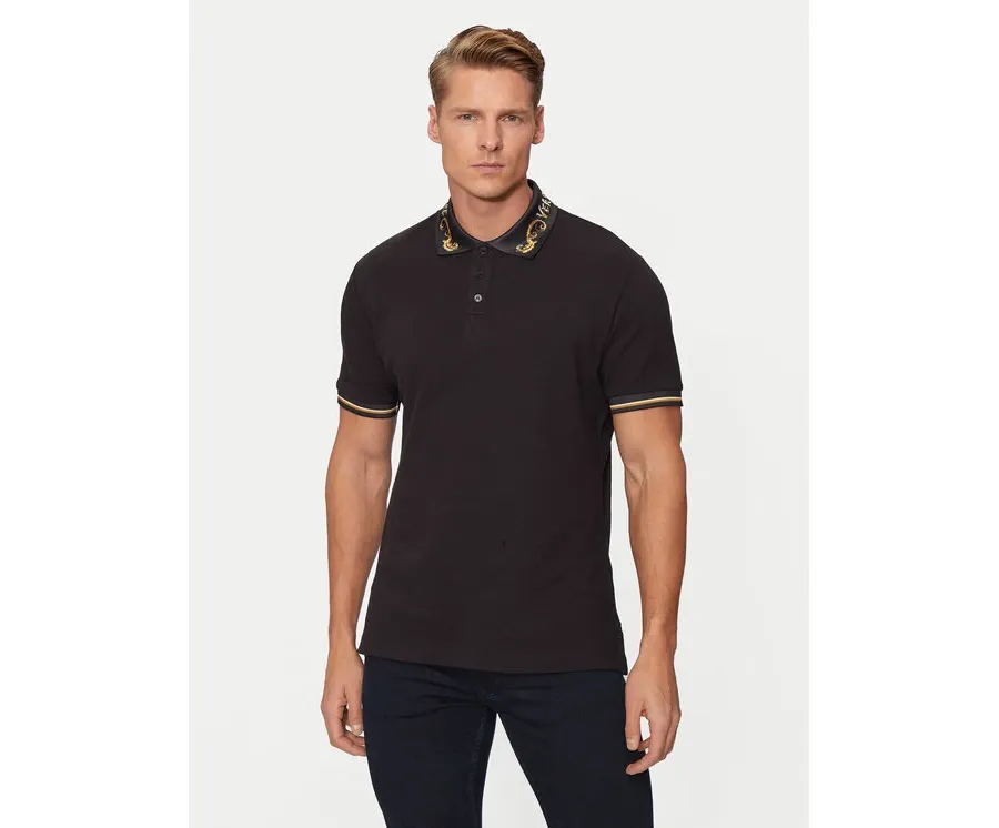 obrazek 1 Versace Jeans Couture Polo 77GAGT06 Czarny Regular Fit