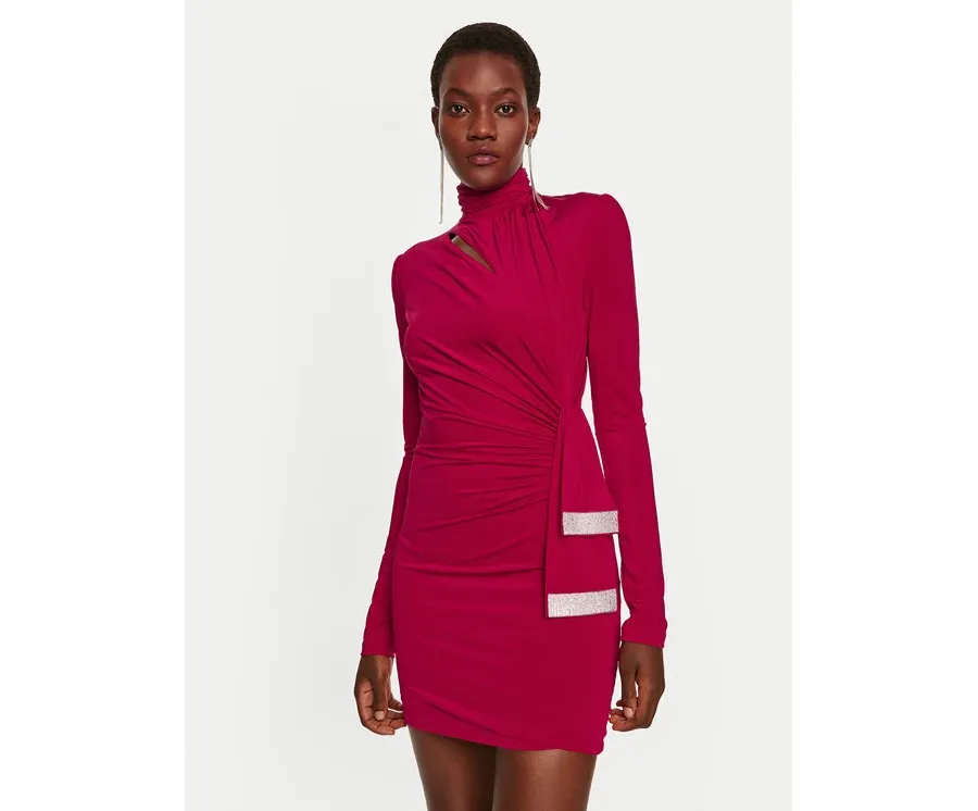 obrazek 1 Simona Corsellini Sukienka koktajlowa A24CEAB053 Czerwony Slim Fit