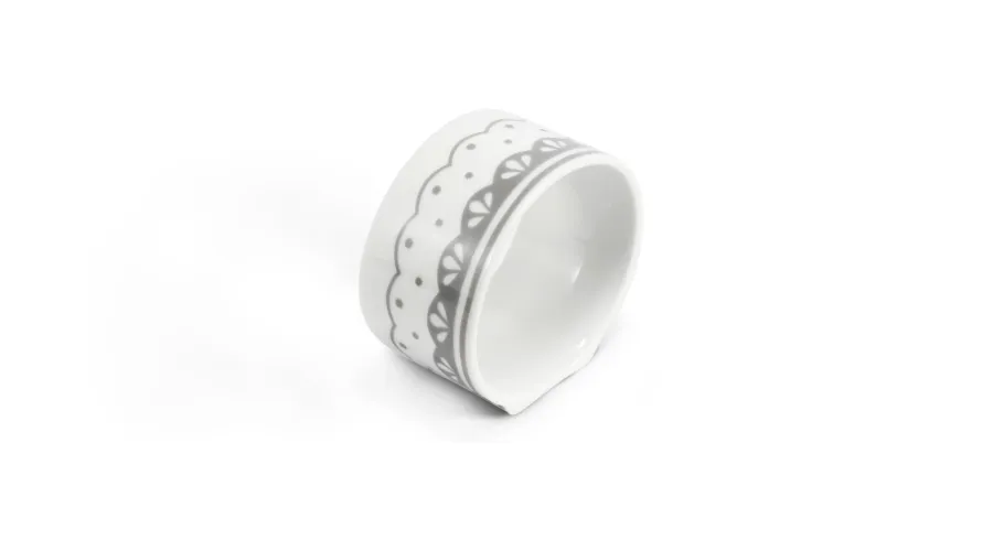 obrazek 1 Elegancki porcelanowy pierścień z szarym zdobieniem - Leander