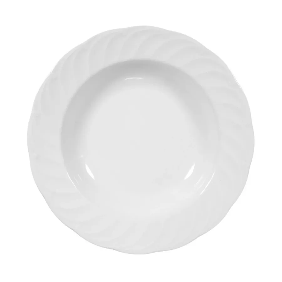 obrazek 3 Duży płaski biały porcelanowy talerz do zupy 23,5 cm z Niemiec - Seltmann Weiden