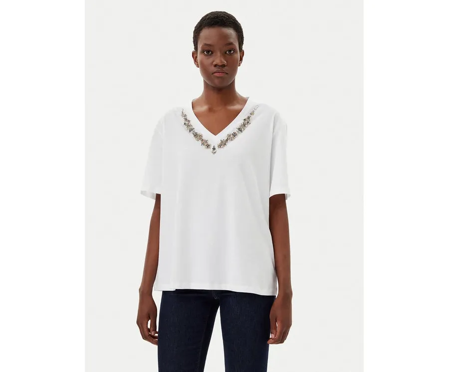 obrazek 1 Liu Jo T-Shirt WA5146 JS923 Biały Regular Fit