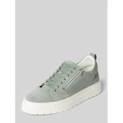 Zdjęcie Sneakersy ze skóry z ozdobnym zamkiem błyskawicznym