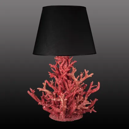 Zdjęcie Lampa ceramiczna na biurko z podstawą w kształcie czerwonego koralowca
