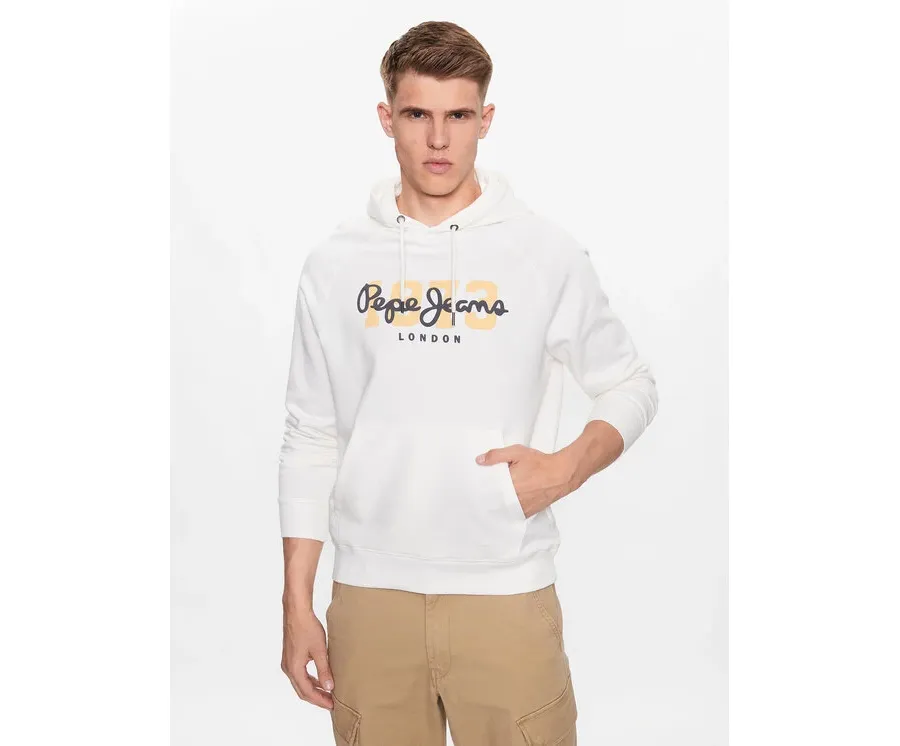 obrazek 1 Pepe Jeans Bluza Meier Hoodie PM582482 Biały Regular Fit