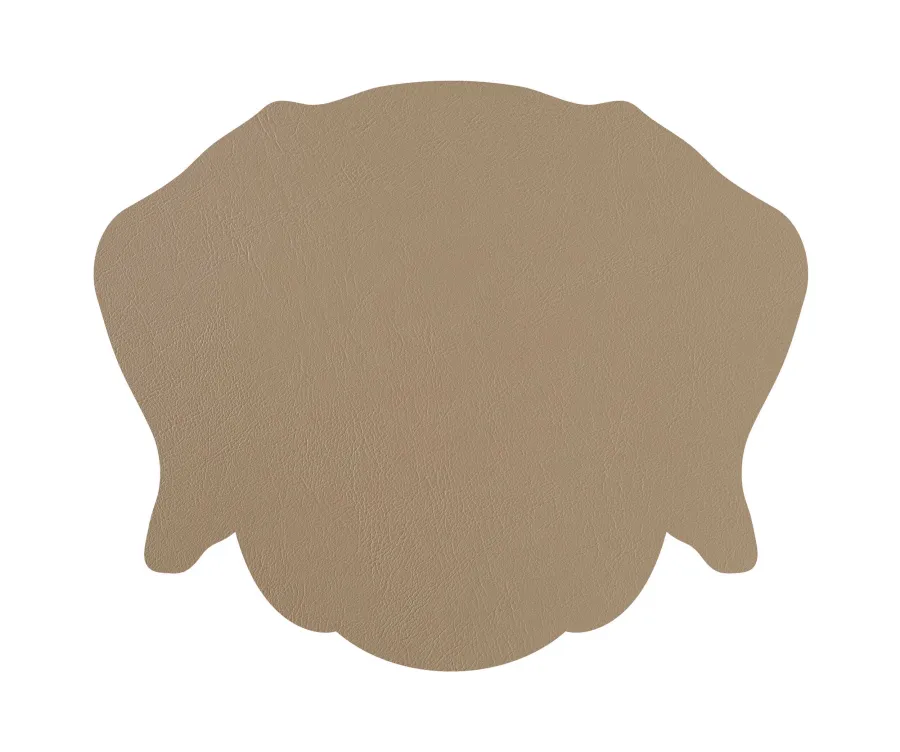 obrazek 2 Elegancka skórzana podkładka na stół - głowa psa 47x35 cm w kolorze cappuccino i czekoladowym