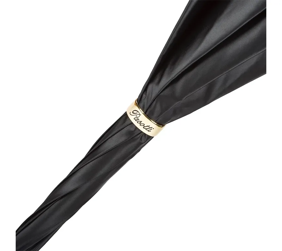 obrazek 7 Stylowy czarny parasol damski w piękną kratę – Pasotti