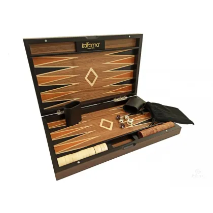 Zdjęcie Piękny zestaw składany z drewna do gry w Backgammon - Italfama