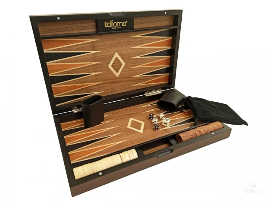 obrazek 1 Piękny zestaw składany z drewna do gry w Backgammon - Italfama